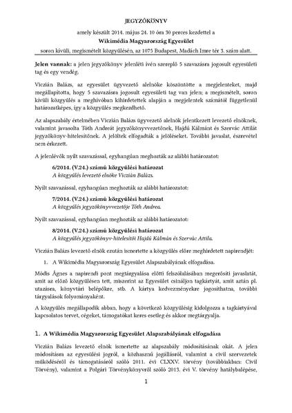 Fájl:Közgyűlési jegyzőkönyv – jegyzőkönyv 2014. május 24..pdf